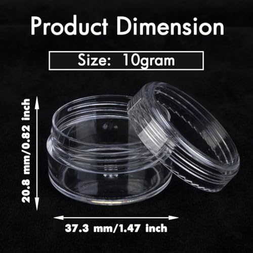 10 Gram Sample Containers 20 Count Small Plastic Containers with Lids - color: Clear
