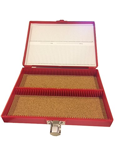 100 Capacity ABS Plastic Slide Storage Box, Red. - color: Red, size: 100 Capacity