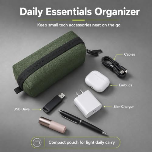 SIMTOP Electronics Travel Organizer, Compact Charger Case - color: Green