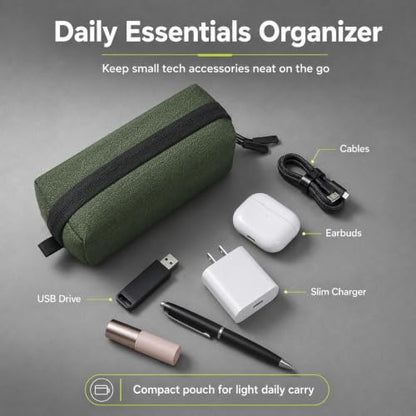 SIMTOP Electronics Travel Organizer, Compact Charger Case - color: Green
