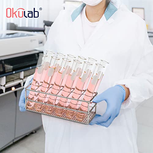 Test Tube Rack, 2pcs of 12 Holes Stainless Steel Test Tube Racks, Suitable for Tubes of Dia.≤21mm, Wire Constructed Test Tube Holder, for Classroom, Lab, TTRS12A2 - size: 2 Pcs of 12 Holes,for Tubes of Dia.≤21mm