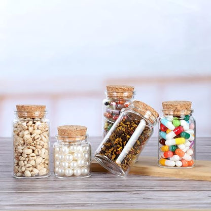 4 pcs 60ml Small Glass Bottles with Cork Stopper,Spell Jars,Decorative Bottle,Vials Jars,Cute Storage Jar,Wishing Bottle 47x50mm(1.85x1.97inch) - size: 47x50mm(1.85x1.97inch)