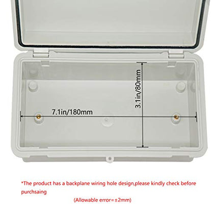 Zulkit 2pcs Junction Box ABS Plastic Dustproof Waterproof IP65 Electrical Boxes Hinged Shell Outdoor Universal Project Enclosure with 2 Cable Glands 7.9 x 3.9 x 2.8 inch (200x100x70mm) - size: 7.9" x 3.9" x 2.8"(2pcs)