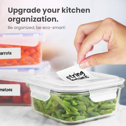 Removable Dry Erase Labels 96 Pk 1x3 in and 1.5 in - Jars Fridge Freezer - style: 1x3" & 1.5"