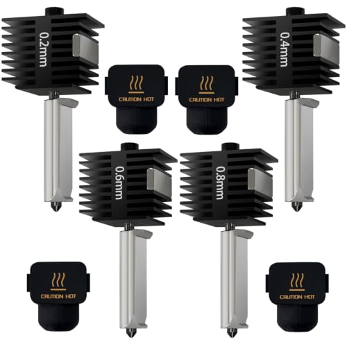 4 PCS A1 Mini/A1/A2L Hotend Kits 0.2/0.4/0.6/0.8MM Hardened Steel Nozzle