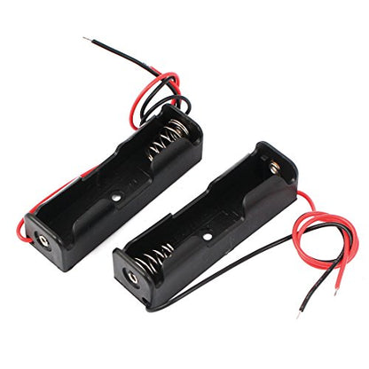 2 Pack Single AA Battery Holders 1.5V with Wire Leads for Projects