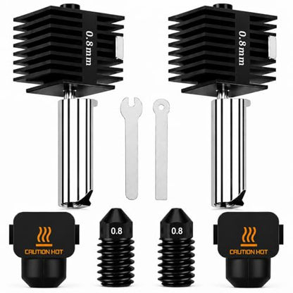 2PCS 0.8mm Hotend Kit for Bambu Lab A2L/A1/A1 Mini, 3D Printer Parts Replacement Print Head for Bambu Lab A1/A1 Mini 3D Printer - size: 0.8mm, style: 2PCS