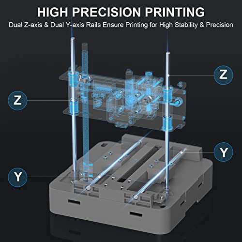 TINA2 3D Printer, HEPHI3D Mini 3D Printers for Beginners Fully Assembled - color: Grey