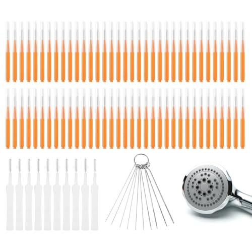 90 Pcs Shower Head Cleaner Set, Small Hole Nozzle Unclogger Tool with Stainless Steel Pins & Detail Cleaning Brushes, Unclogging Picks for Showerhead, Faucet and 3D Printer