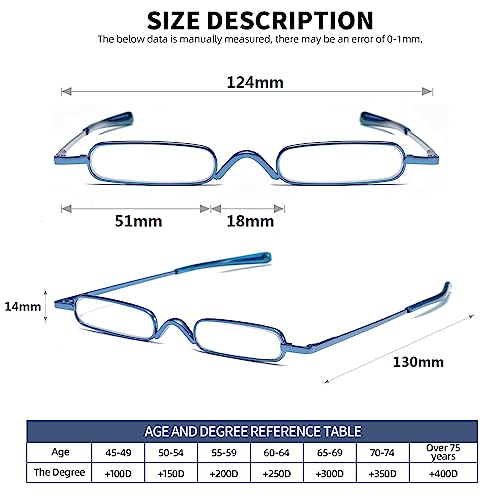 Pocket Reading Glasses, Red+Purple+Blue, 2.00 - color: Zz-red+purple+blue
