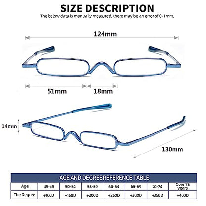 Pocket Reading Glasses, Red+Purple+Blue, 2.00 - color: Zz-red+purple+blue