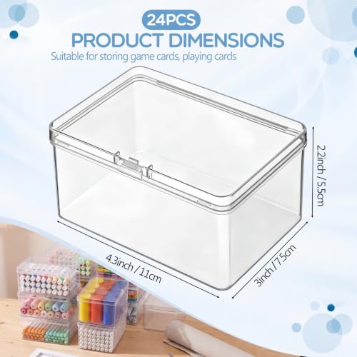 SATINIOR Small Clear Plastic Container Box, 4.3 x 3 x 2.2in - size: 4.3 x 3 x 2.2in