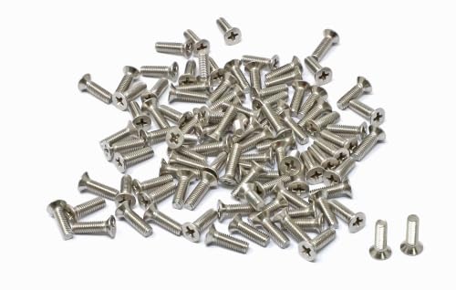 iexcell 100 Pcs M3 x 10mm Thread Pitch 0.5 mm Stainless Steel 304 Phillips Drive Flat Head Countersunk Screws Bolts Kit - size: M3 x 10mm