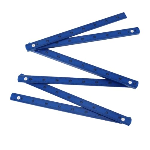 Folding Measuring Rule, Carpenter's Ruler, 2M / 78" Metric and Inch Measurements, Lightweight Composite Construction Ruler for Woodworking Tape (Blue) - color: Blue
