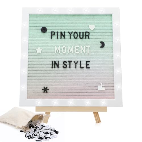 Aulock 10×10" Light up Felt Letter Board with Changeable Letters & Tripod - color: Gradient