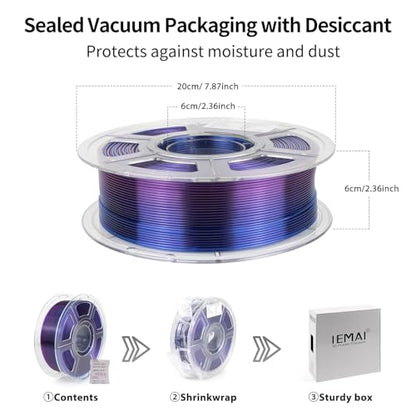 IEMAI PETG Filament 1.75mm, Transparent Blue-to-Purple Gradient 1kg - color: Transparent Blue-to-purple