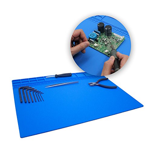 Handook Silicone Soldering Mat, Repair Mat, 16 x 12 Inch, Blue - color: Blue