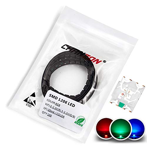 CHANZON 100 pcs SMD 1206 (3.2mm x 2.7mm) RGB Multicolor LED Diode Lights - color: N) Rgb (100pcs)