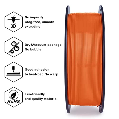 ZIRO Fluorescence PLA Filament, NOT Glow in The Dark, 1kg Fluo Orange - color: Fluo-orange