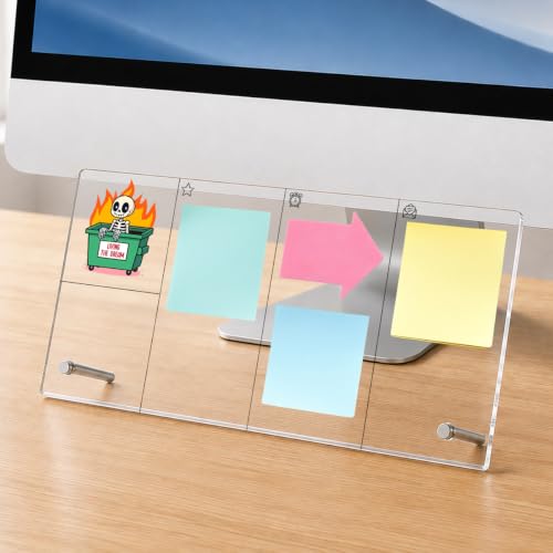 Skull Memo Board Living The Dream Funny Office Acrylic Monitor Memo Board - color: Living the Dream