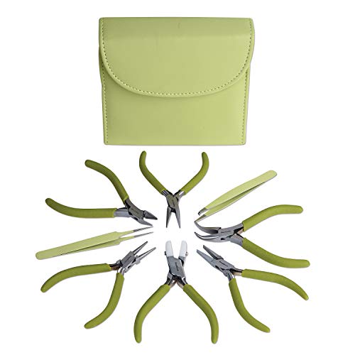 The Beadsmith Fashion Color Pliers, Jewelry Making Supply Set of 8 - color: Light Olive
