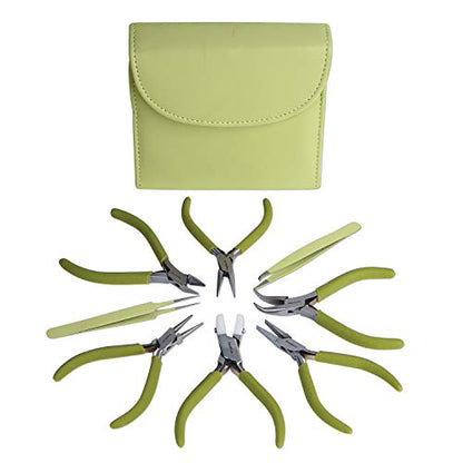The Beadsmith Fashion Color Pliers, Jewelry Making Supply Set of 8 - color: Light Olive