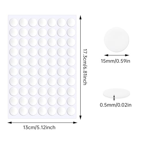 JANYUN 1000 Pcs Mounting Tape Dots, 15 mm Round Sticky Putty Clear Tape - size: 15mm