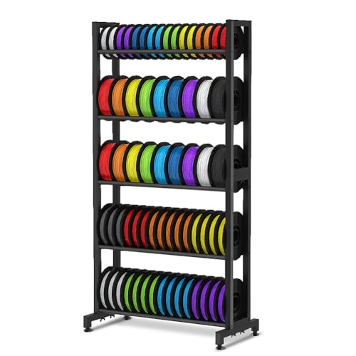 3D Printer Filament Storage Rack, Heavy-Duty 5-Tier Organizer for 3D Printing Spools, Large Capacity Holder for 3D Printing Rolls - style: 5-Tier