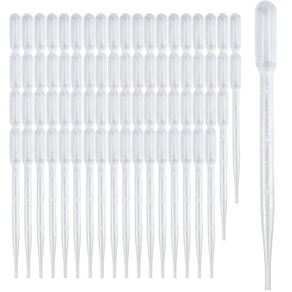 Zkupanx 3mL Pipettes Dropper 100 PCS, Thickened Disposable Transfer Pipette - size: 3 mL