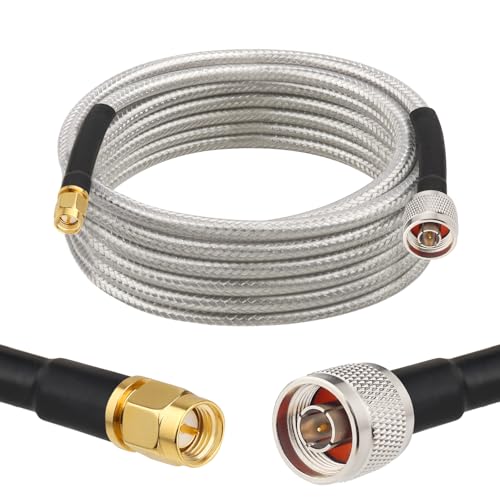 MOOKEERF RG8X N Male to SMA Male Cable 12FT,Ultra Low Loss RG8X Stranded Core SMA to N Cable 50 ohm for WiFi Router,GPS Receiver,Antenna,Signal Booster Use - size: 12FT
