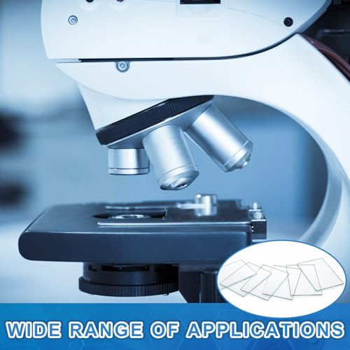 Sosation 200 Pcs Pre-Cleaned Glass Microscope Slides 75 x 50 mm/3" x 2" High-Transparency Microscope Slides for School Laboratories Professional Biological Observation