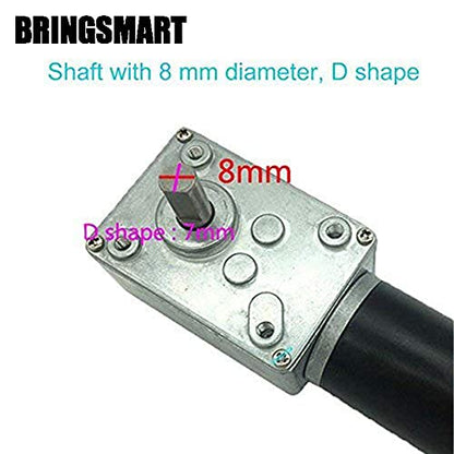 BRINGSMART 24V 12rpm DC Worm Gear Motor Self-Locking Mini Engine Turbine - size: 24V 12rpm