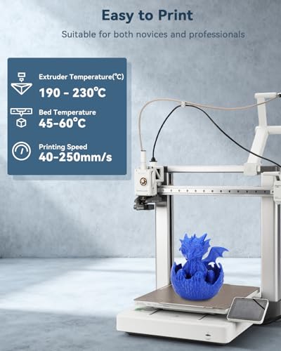 3DHoJor PLA Filament 1.75mm,3D Printer Filament,1kg Cardboard Spool (2.2lbs),Dimensional Accuracy +/- 0.03 mm,Vacuum Packaging,Odor Free, Clog Free,Fit Most 3D FDM Printer,Blue - color: Blue
