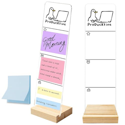 HTBIG ProDucktive Worker Duck Monitor Memo Board with Removable Wooden Base - color: Producktive