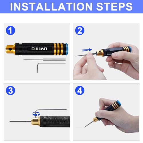 Model Scriber Chisel 7 Blades (0.1/0.2/0.4/0.6/0.8/1.0/2.0mm) - color: Black Gold
