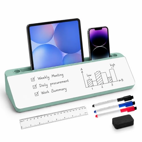 Glass Desktop Whiteboard,Dry Erase Board Buddy Keyboard Stand - color: Green