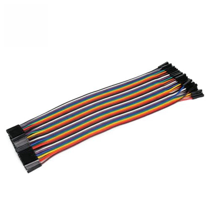 40pcs 20cm Female to Female Dupont Jumper Wire, 40Pin 8 Inch Pin Header Connector Cable Kit 2.54mm Rainbow Ribbon F-F for Arduino Raspberry Pi Board to Board Electronics - size: 20cm 40PCS F-F