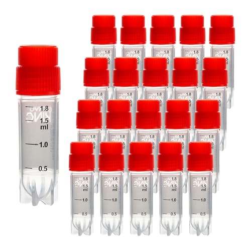 2.0ml Cryovials, Side-Coded, Fine Thread, Red, 500Pcs - color: Red, size: 2.0 ml