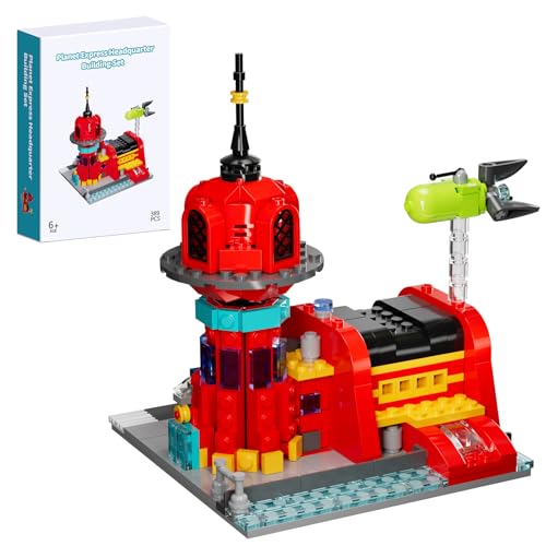 Future Planet Express Headquarter Building Set, Comedy Animation Spaceship Toy, A Collectible Gift for Anime Fans, Suitable for 14+ Adults Boys Girls Birthday (389 Pcs)