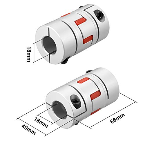 uxcell Shaft Coupling 18mm to 18mm Bore L66xD40 Flexible Coupler Joint for Servo Stepped Motor - size: L66xD40 18mm to 18mm