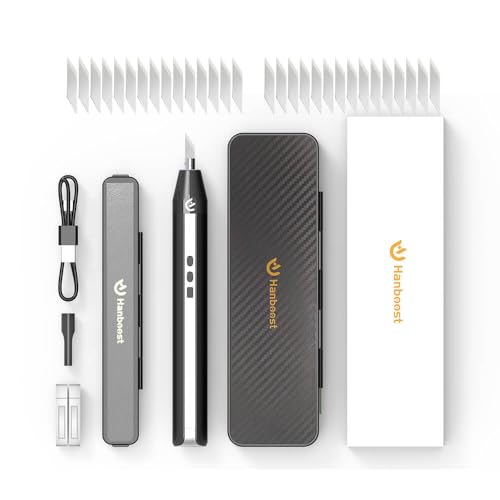 Hanboost C1 Wireless Ultrasonic Cutter, 40,000Hz Electric Craft Knife, 3 Power Modes & LED, Portable Hobby Tool for 3D Print Support Removal, Plastic Model, Leather, Wood & DIY Makers