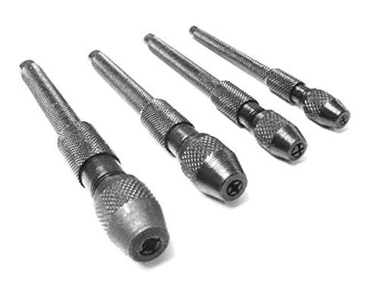 Primmum Quality 4 Piece Pin Vise Set Hand Drill held 4 Sizes Chucks Drilling Vice Jewelry Hobby Crafts by JTS