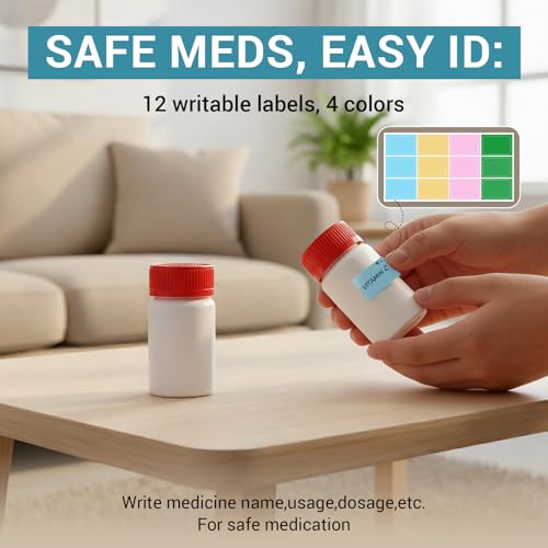 3.4oz Plastic Pill Bottles with Child Resistant Caps, Empty White HDPE Solid Containers with Labels, Reusable Supplement Bottles for Powder, Pills, Vitamins (8 Pack) - color: White+red, size: 3.4oz/100ml