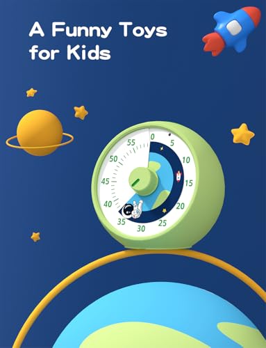Visual Timer for Kids, 60-Minute Countdown Timer for Classroom Office Kitchen, Desk Timer Kids Time Management Tools with Silent Operation, Pomodoro Time Rainbow Pattern - color: Planet Green