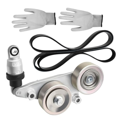 39092 Serpentine Drive Belt Kit with Tensioner Compatible with Honda V6 3.5L 2008-2010 Accord, 2010 Accord Crosstour, 2005-2010 Odyssey, 2006-2011 Pilot Replaces 31170-R70-A01 31170-RKB-005