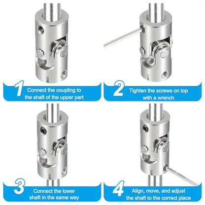 PATIKIL Rotatable Universal Steering Shaft 3mm to 3mm Inner Dia, 4 Pcs U Joint Shaft Coupling U Joints Coupler Connector Accessories with M3 Screws for Motor Model Robots - size: 3mm to 3mm