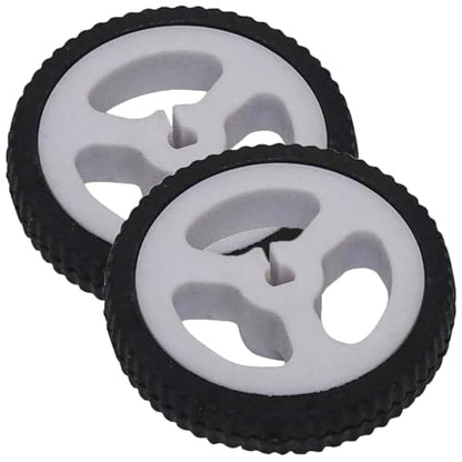 4 Pack Micro N20 Gear Motor Wheels with Rubber Tire D-Hole 3mm Shaft Wheel for Mini Micro N20 Gear Motor Speed Reduction Gearbox Motor DIY Robot RC Car Truck Small Construction Vehicle