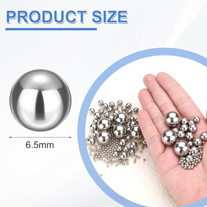 uxcell 100Pcs 6.5mm Bearing Balls, Carbon Steel Balls Nickel-Plated - size: 6.5mm
