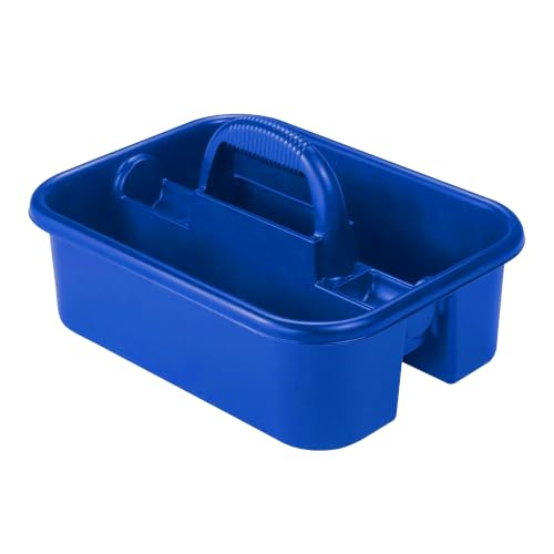 Akro-Mils 09185 Plastic Tote Tool & Supply Cleaning Caddy with Handle, (18-3/8-Inch x 13-7/8-Inch x 9-Inch), Blue (09185BLUE) - color: Blue