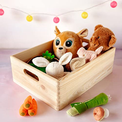 Creative Deco XL Wooden Crate Nesting Crate Handles | 15.74x11.81x5.1in - color: Beige, size: XL